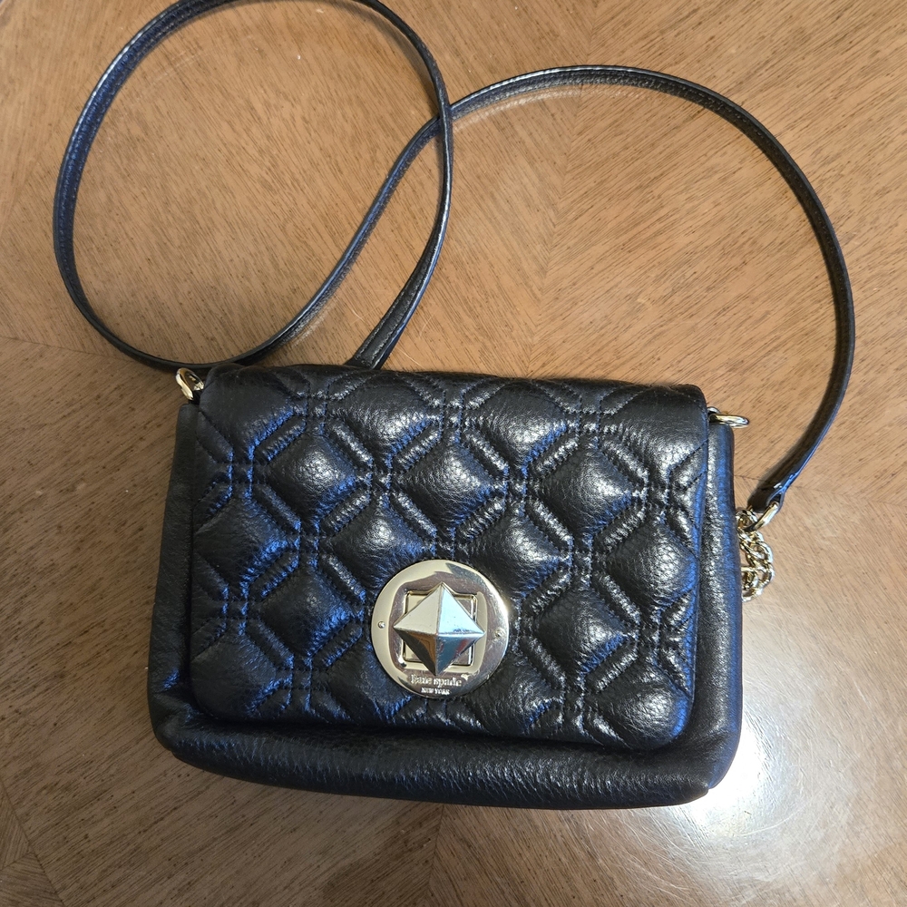 Black Quilted Leather Crossbody Bag